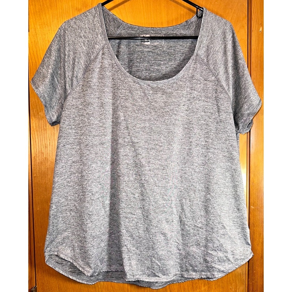 RBX Womens XL‎ Heather Gray Performance Short Sleeve Round Neck Athletic T-Shirt